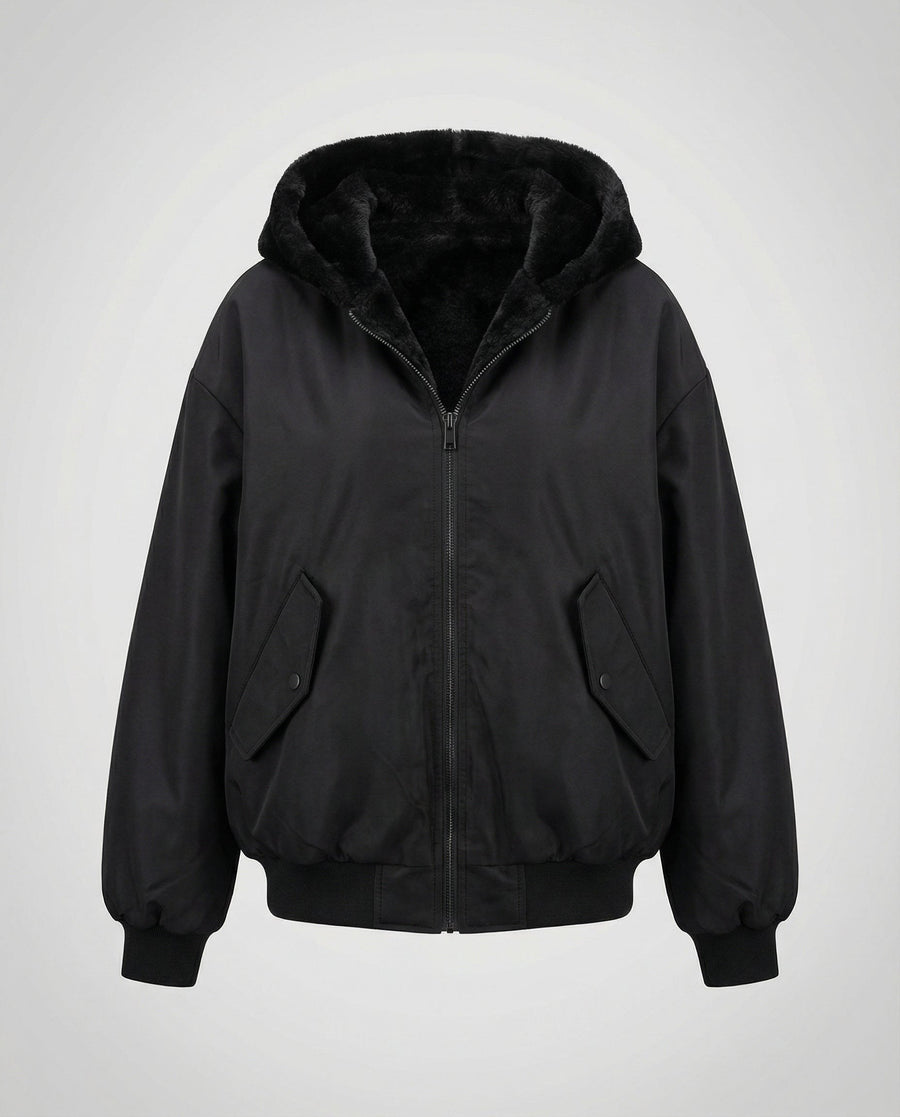 Anaya Jacket with Oversized in Black