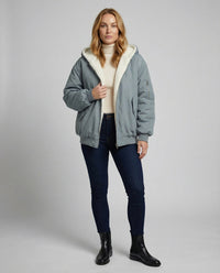 Anaya Jacket with Oversized in Grey