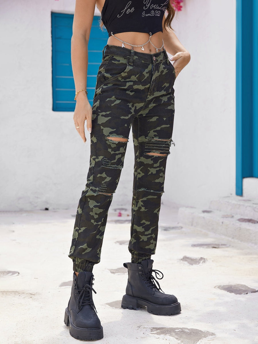 Anaya Jeans in Olive Green