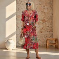 Andrea Vibrant Midi Dress