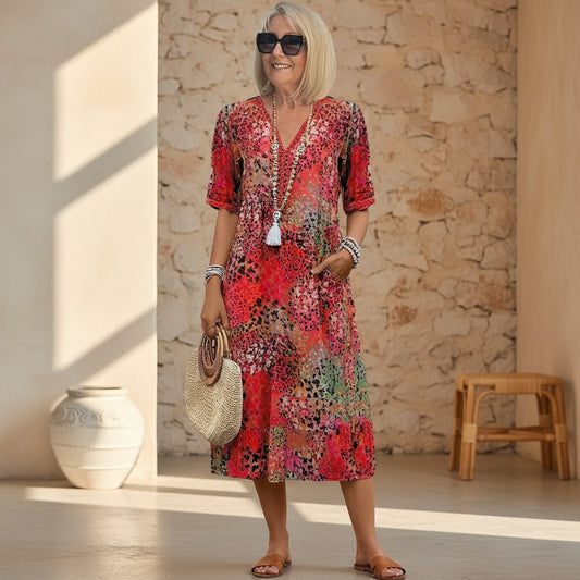 Andrea Vibrant Midi Dress