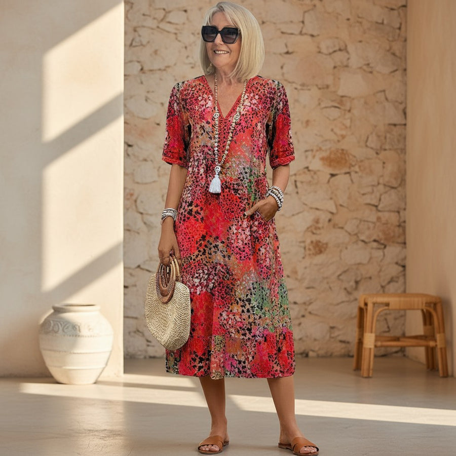 Andrea Vibrant Midi Dress