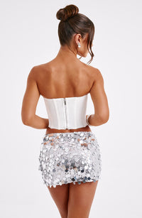 Lourdes Mini Skirt in Silver