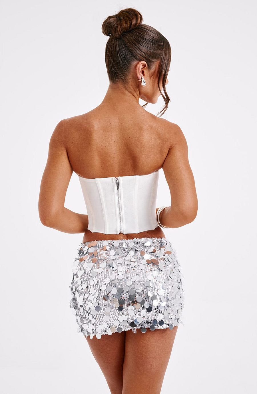 Lourdes Mini Skirt in Silver