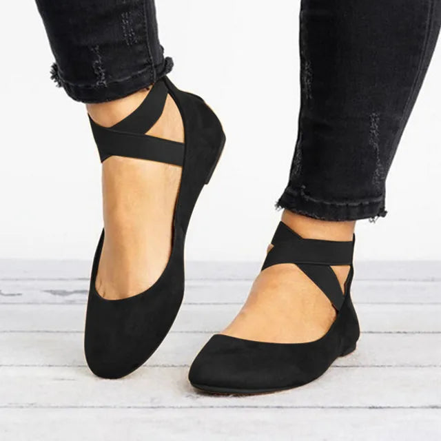 Verena | Women's Comfortable Ankle Strap Flats