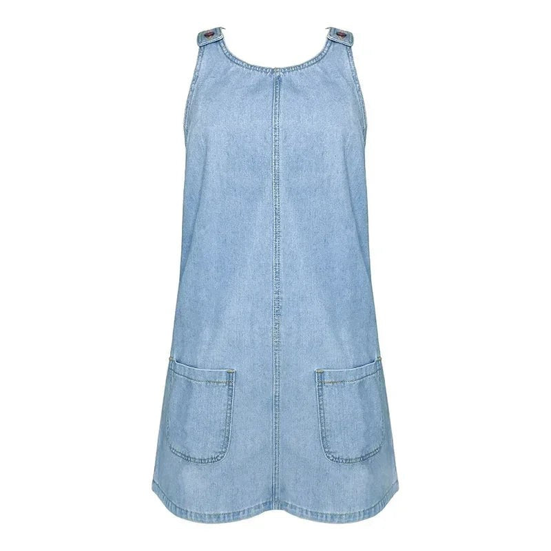 Annalise™ Summer Denim Dress in Light Blue