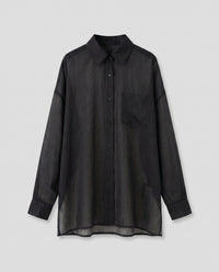 Annika Casual Linen Blouse in Navy