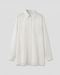 Annika Casual Linen Blouse in White