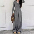 Annika Elegant Knit Jumpsuit with Wide Leg