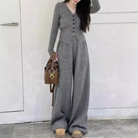 Annika Elegant Knit Jumpsuit with Wide Leg