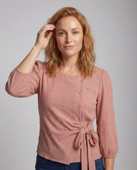 Annika Linen Blend Blouse with Button Front
