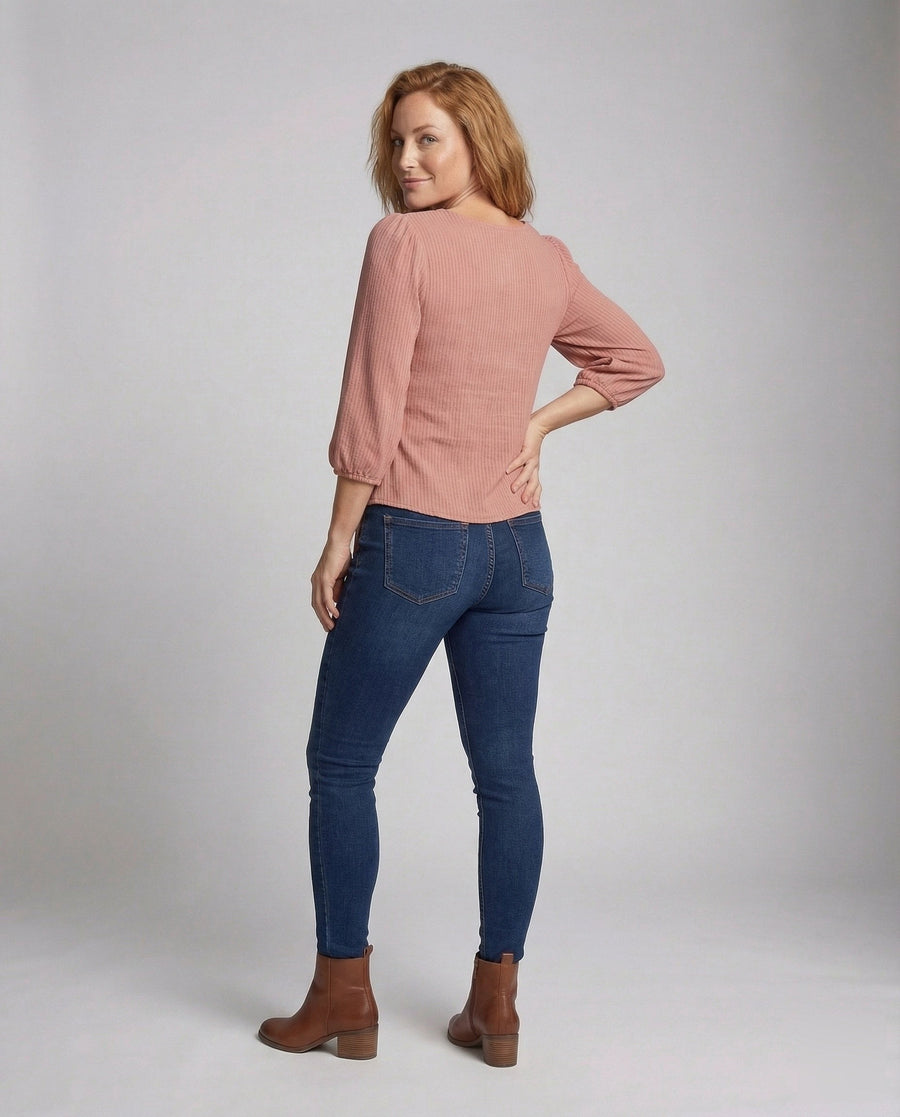 Annika Linen Blend Blouse with Button Front