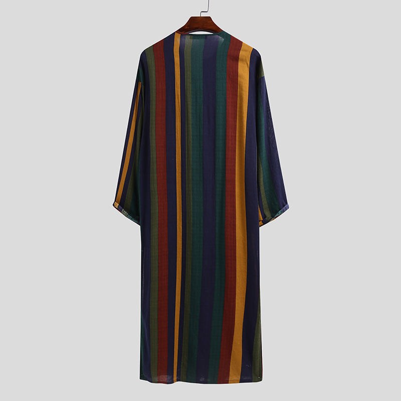 Annika Relaxed Linen Dress with Crew Neck and Button Front