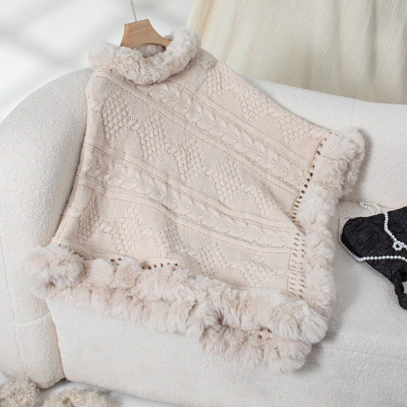 Annika Velvet Poncho in Apricot