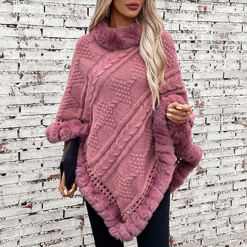 Annika Velvet Poncho in Blue