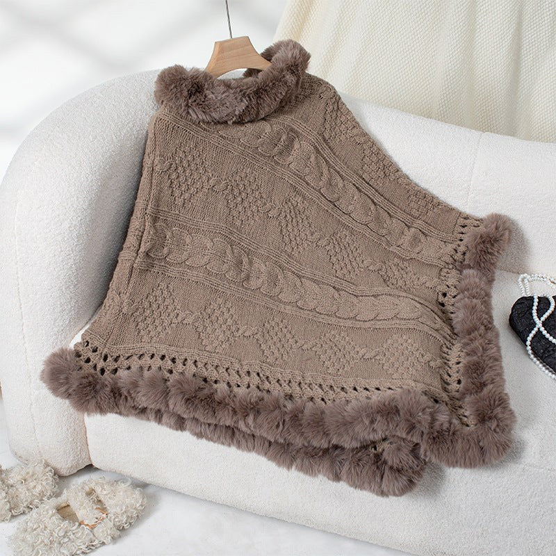 Annika Velvet Poncho in Khaki