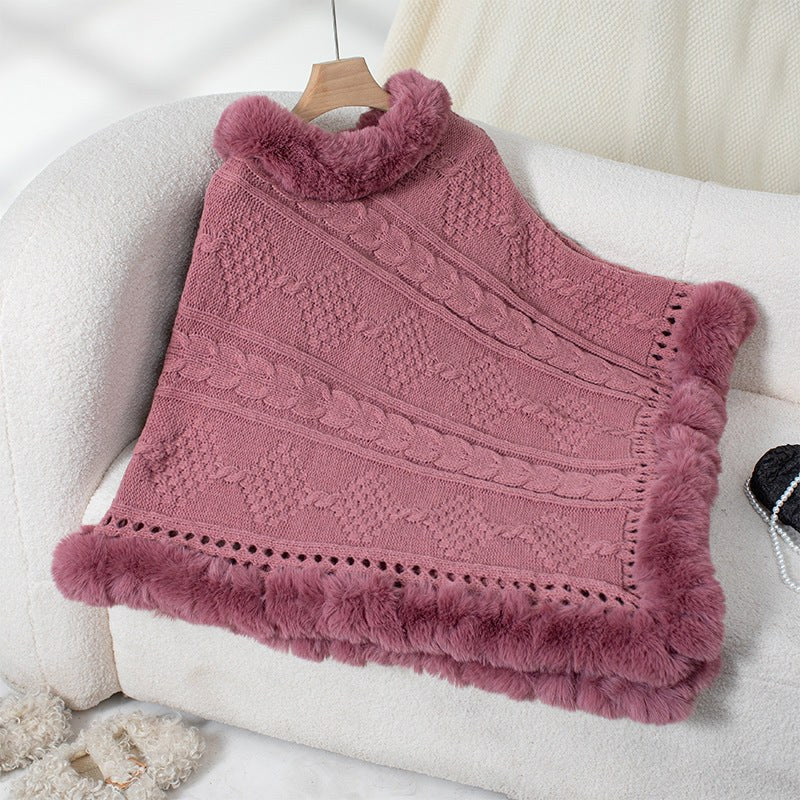 Annika Velvet Poncho in Magenta