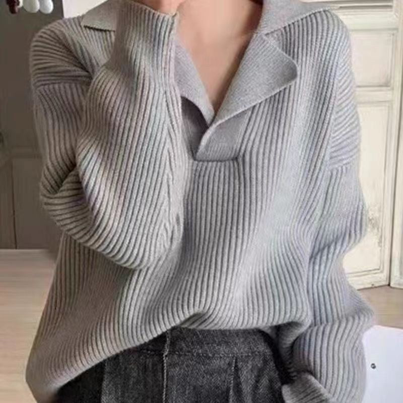Anouk Casual Knit Sweater in Grey