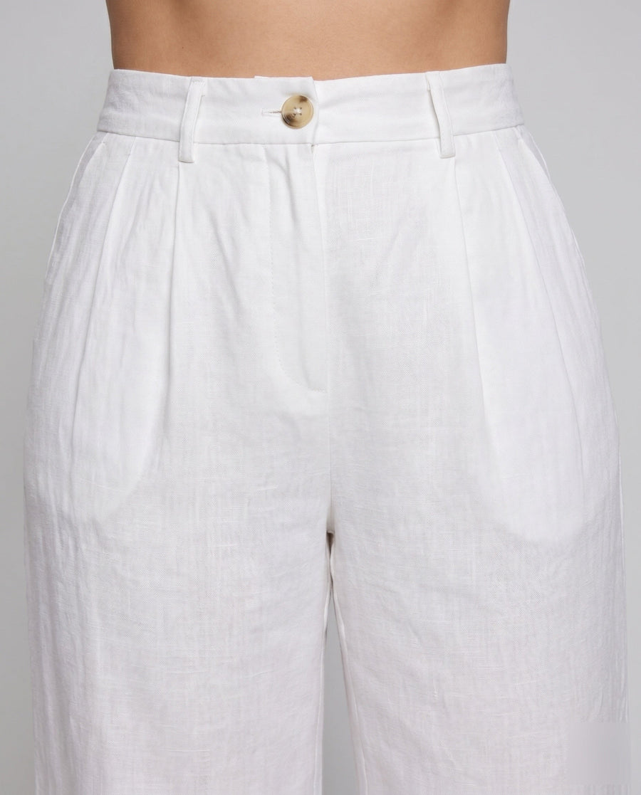 Anouk Linen Trousers with Elastic Waist and Pockets