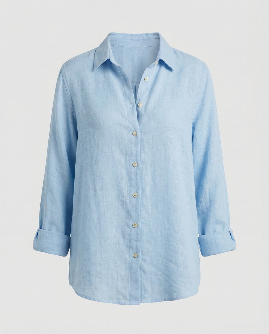 Anouk Linen Vest in Blue