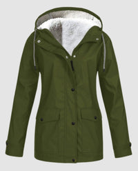 Anouk Warm Jacket in Navy Green