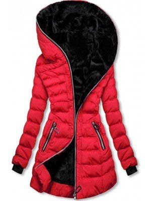 Anouk Warm Jacket with Hood in Red