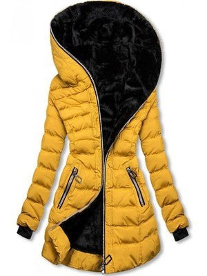 Anouk Warm Jacket with Hood in Yellow