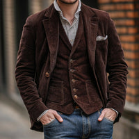 Ansel | Men's Ribbed Pile Shawl-Collar Blazer
