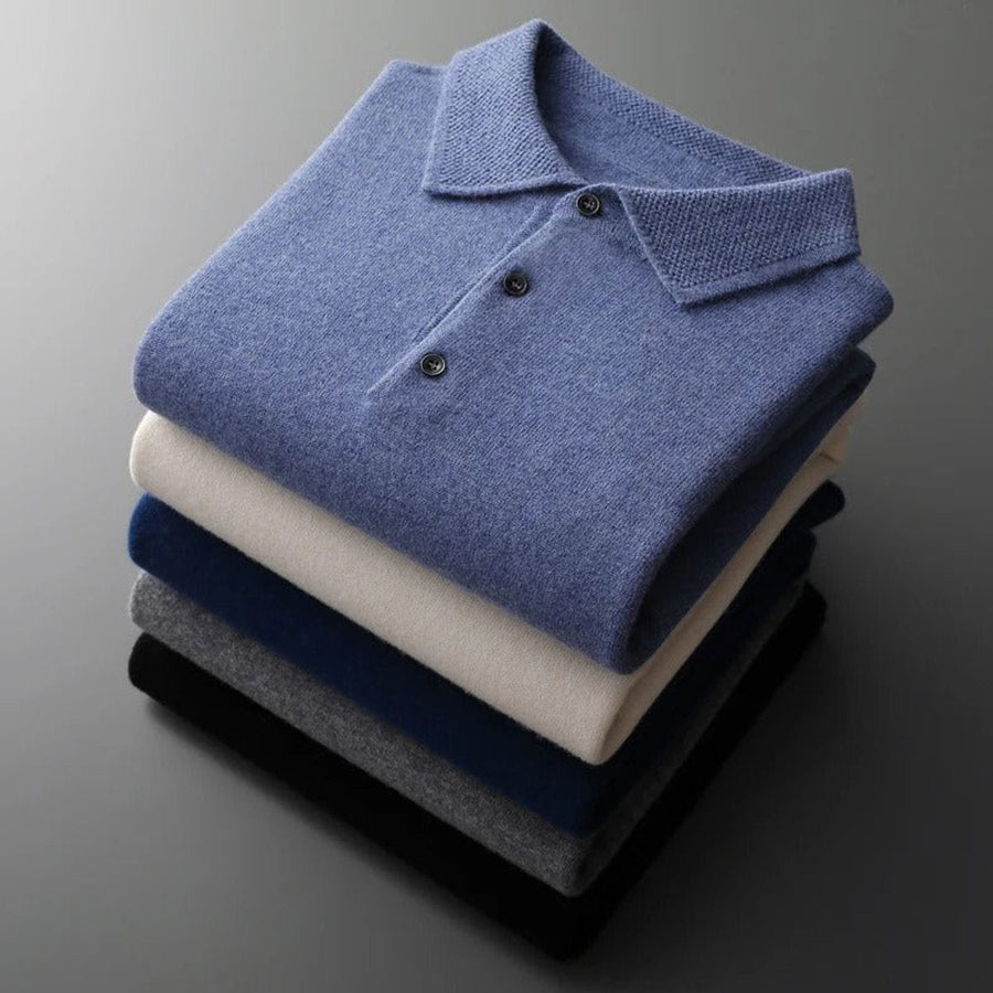 Anselme | Men's Collared Knit Polo Sweater