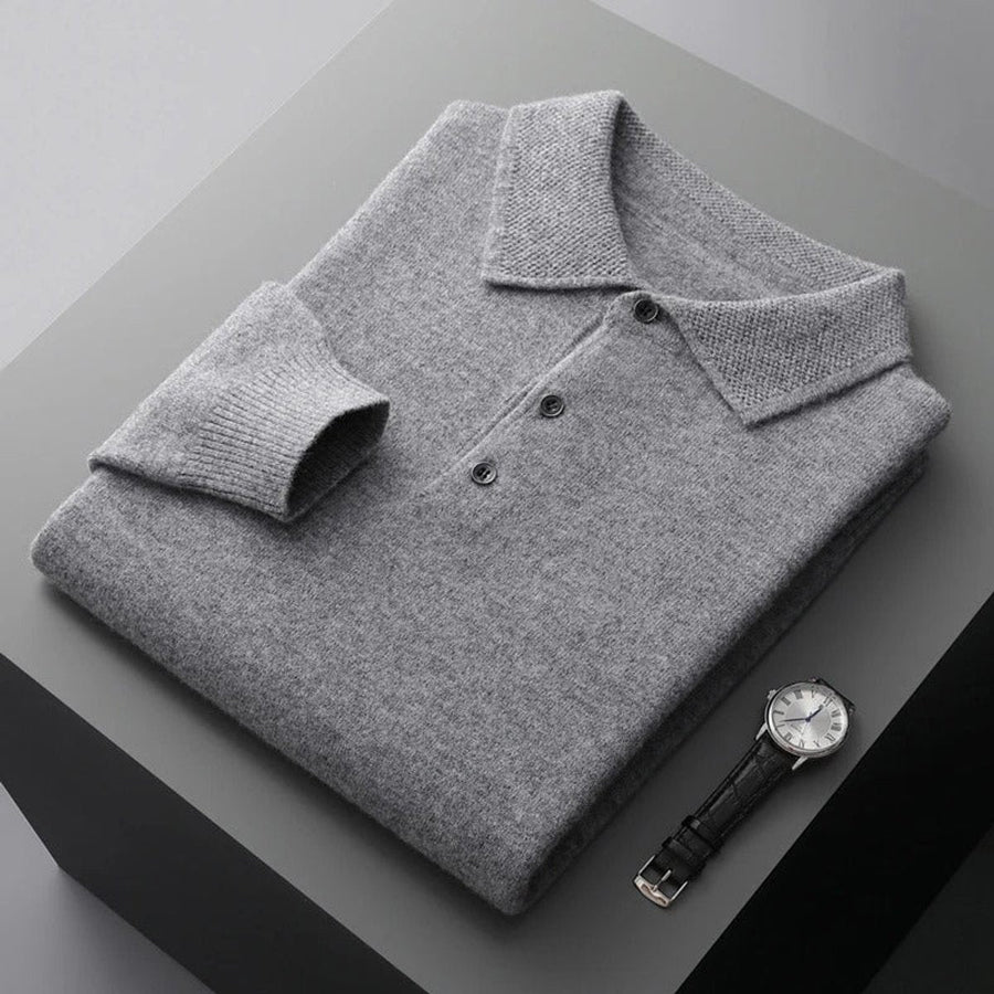 Anselme | Men's Collared Knit Polo Sweater