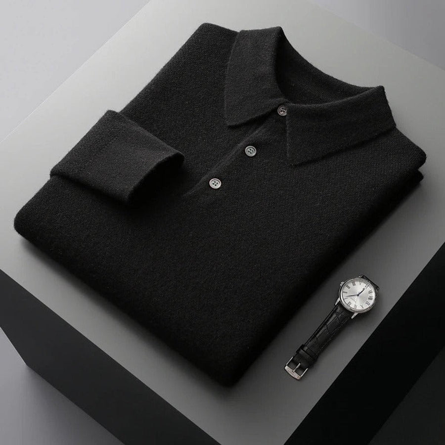 Anselme | Men's Collared Knit Polo Sweater
