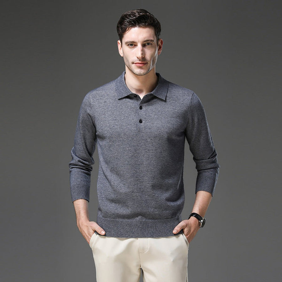 Anselme | Men's Collared Knit Polo Sweater
