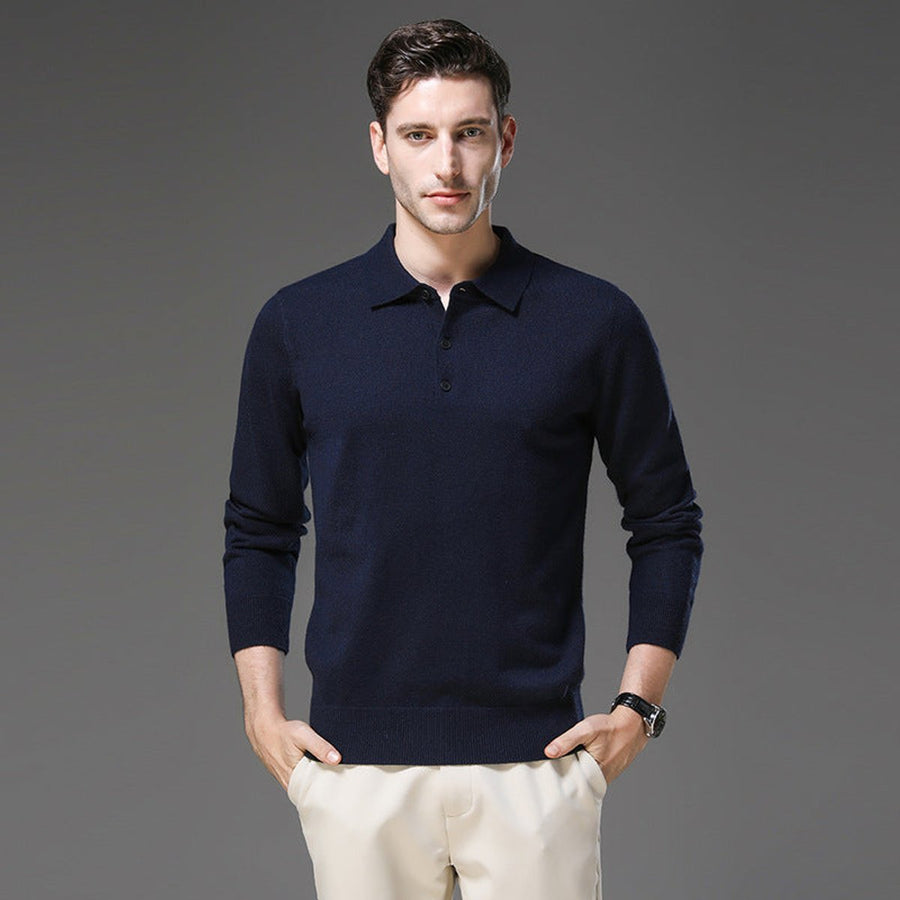 Anselme | Men's Collared Knit Polo Sweater