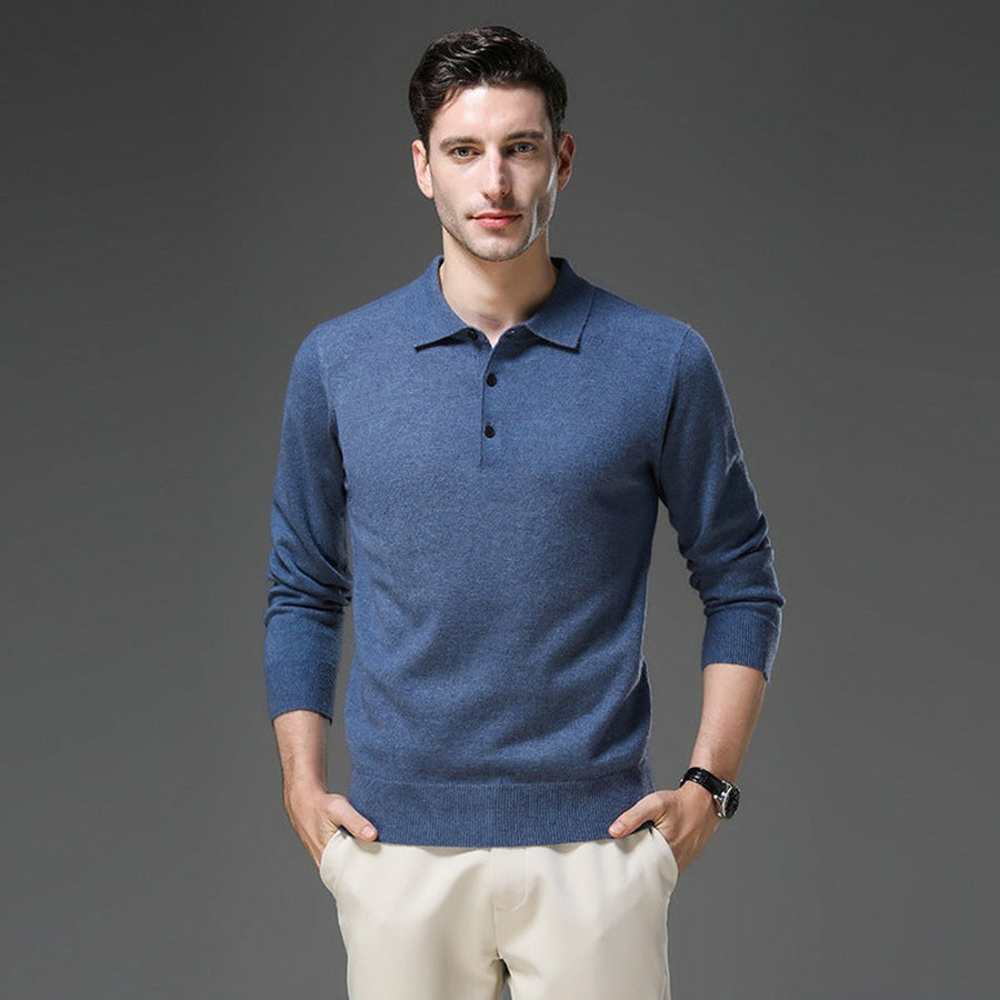 Anselme | Men's Collared Knit Polo Sweater