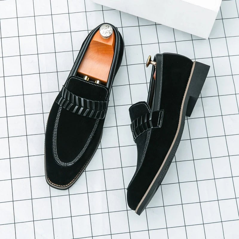 Anthony Barresi Leather Loafers in Charcoal
