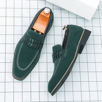 Anthony Barresi Leather Loafers in Forest Green