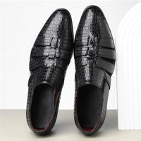 Anthony Cut Out Crocodile Loafer in Charcoal