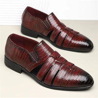Anthony Cut Out Crocodile Loafer in Mahogany