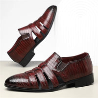 Anthony Cut Out Crocodile Loafer in Mahogany