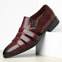 Anthony Cut Out Crocodile Loafer in Mahogany