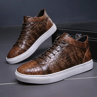 Anthony Sartain Leather Sneakers in Espresso Brown