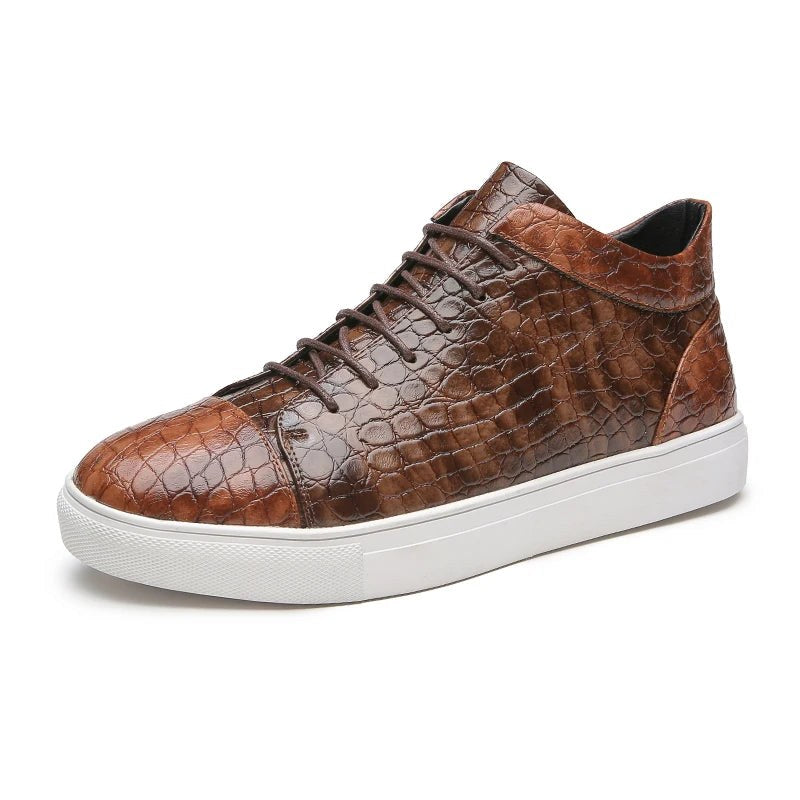 Anthony Sartain Leather Sneakers in Midnight Black
