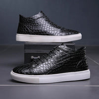 Anthony Sartain Leather Sneakers in Midnight Black