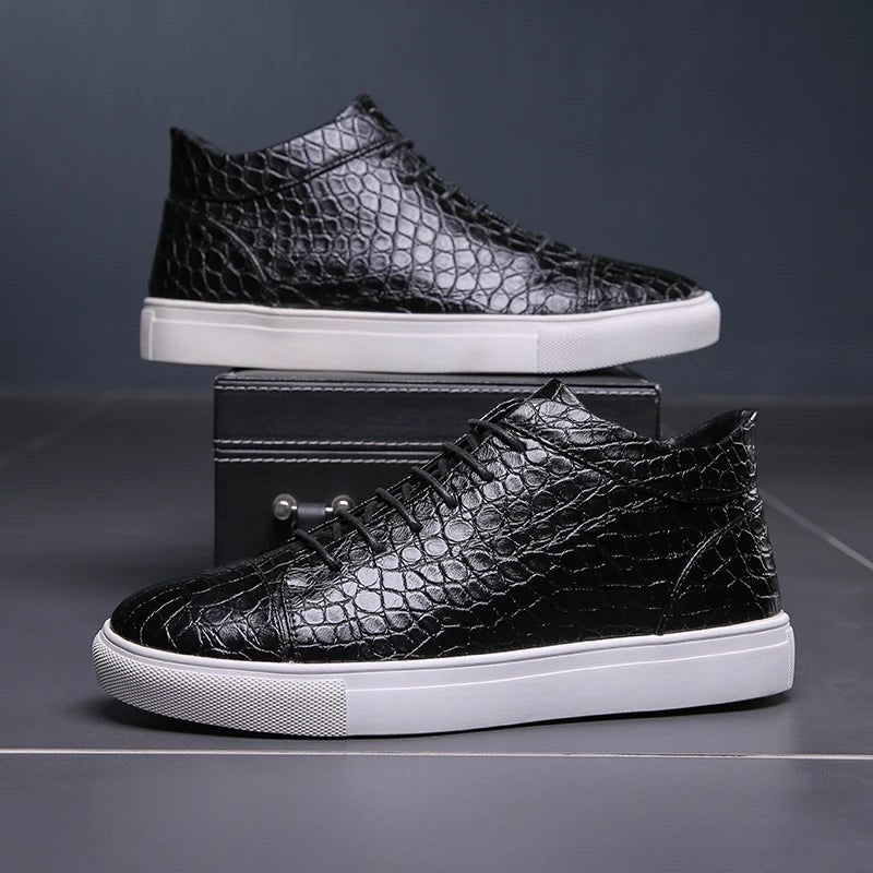Anthony Sartain Leather Sneakers in Midnight Black