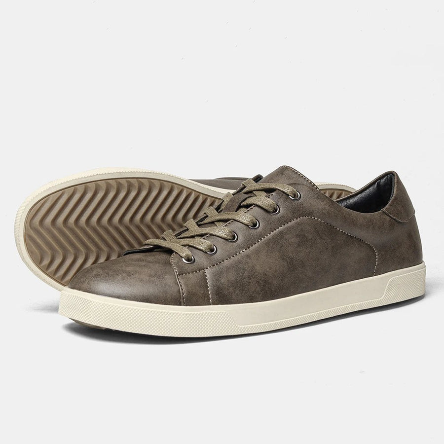Anthony St. Clair Leather Low Top Sneaker in Slate Gray