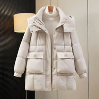 Antonia Jacket with Pockets and Hood in Beige