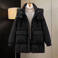 Antonia Jacket with Pockets and Hood in Black