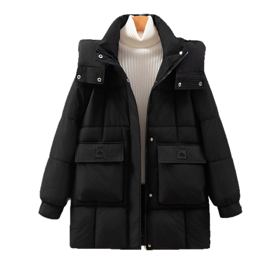 Antonia Jacket with Pockets and Hood in Brown