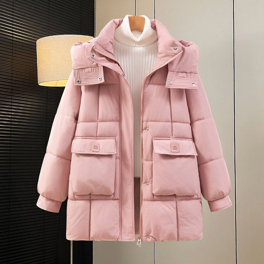 Antonia Jacket with Pockets and Hood in Pink