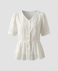 Antonia Linen Blouse in White